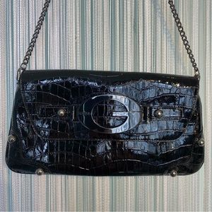 Guess Black Patent Shoulder Purse